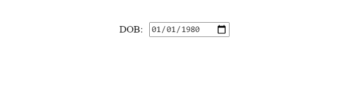 screenshot image of HTML input type date